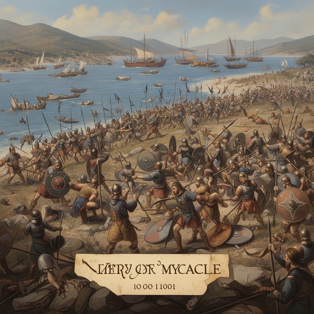 AI-generated illustration of Battle of Mycale