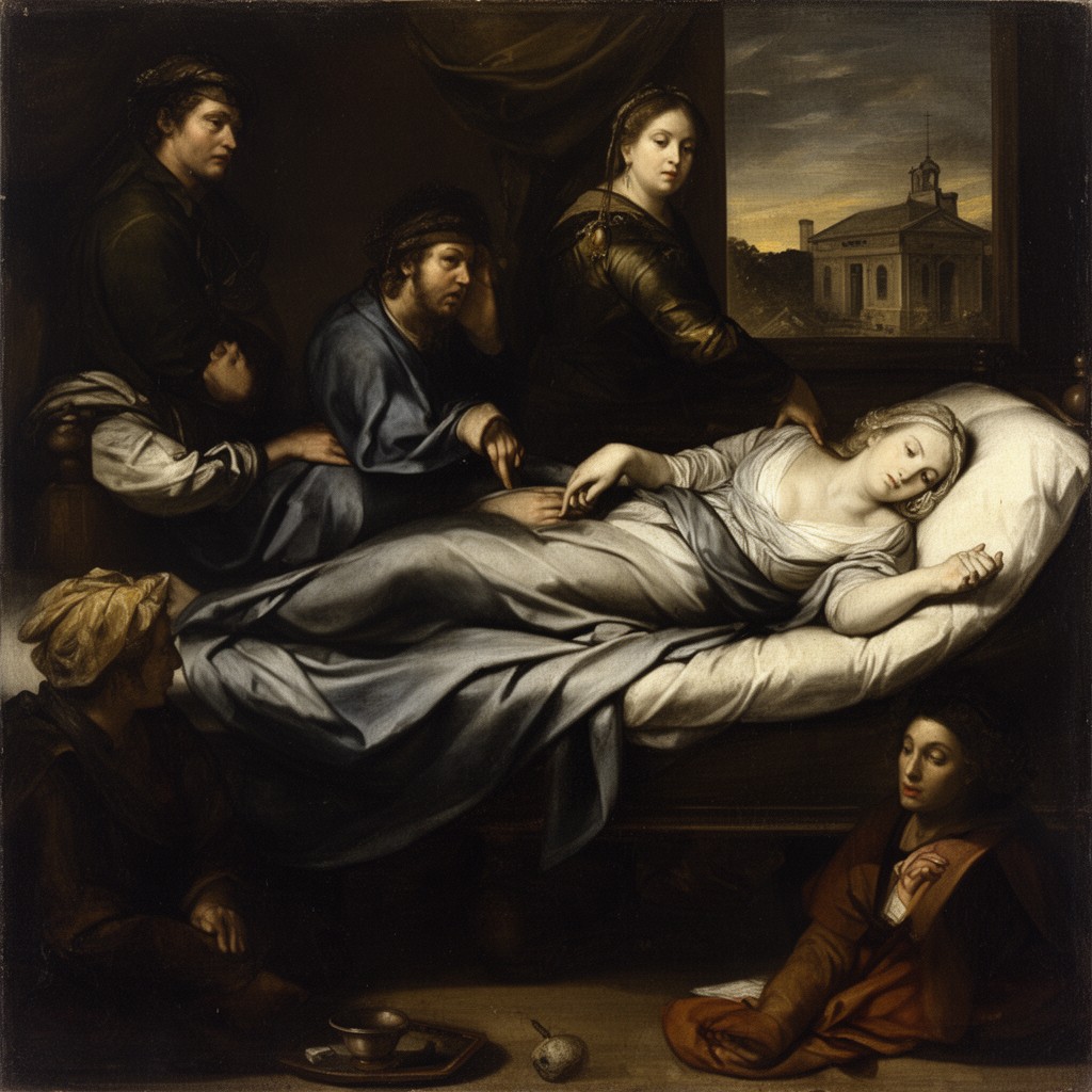 AI-generated illustration of Death of the Virgin