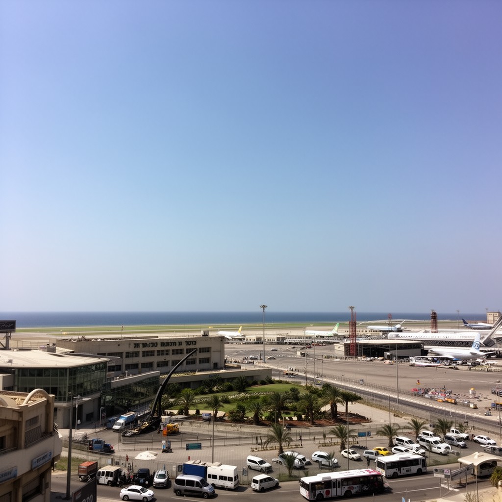 AI-generated illustration of Haifa Airport