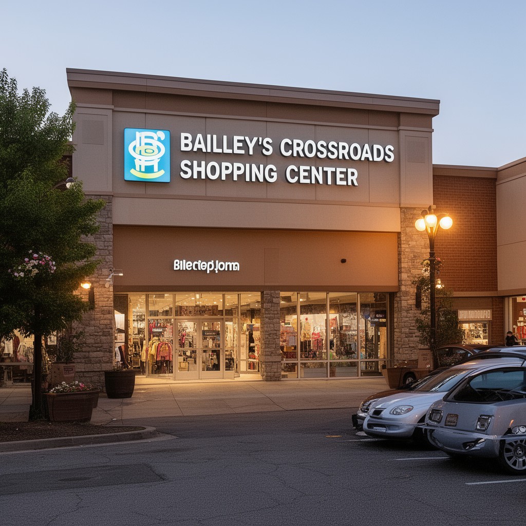 AI-generated illustration of Bailey's Crossroads Shopping Center