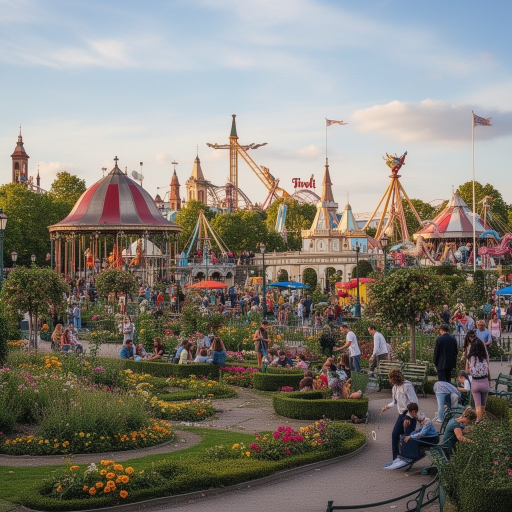 AI-generated illustration of Tivoli Gardens