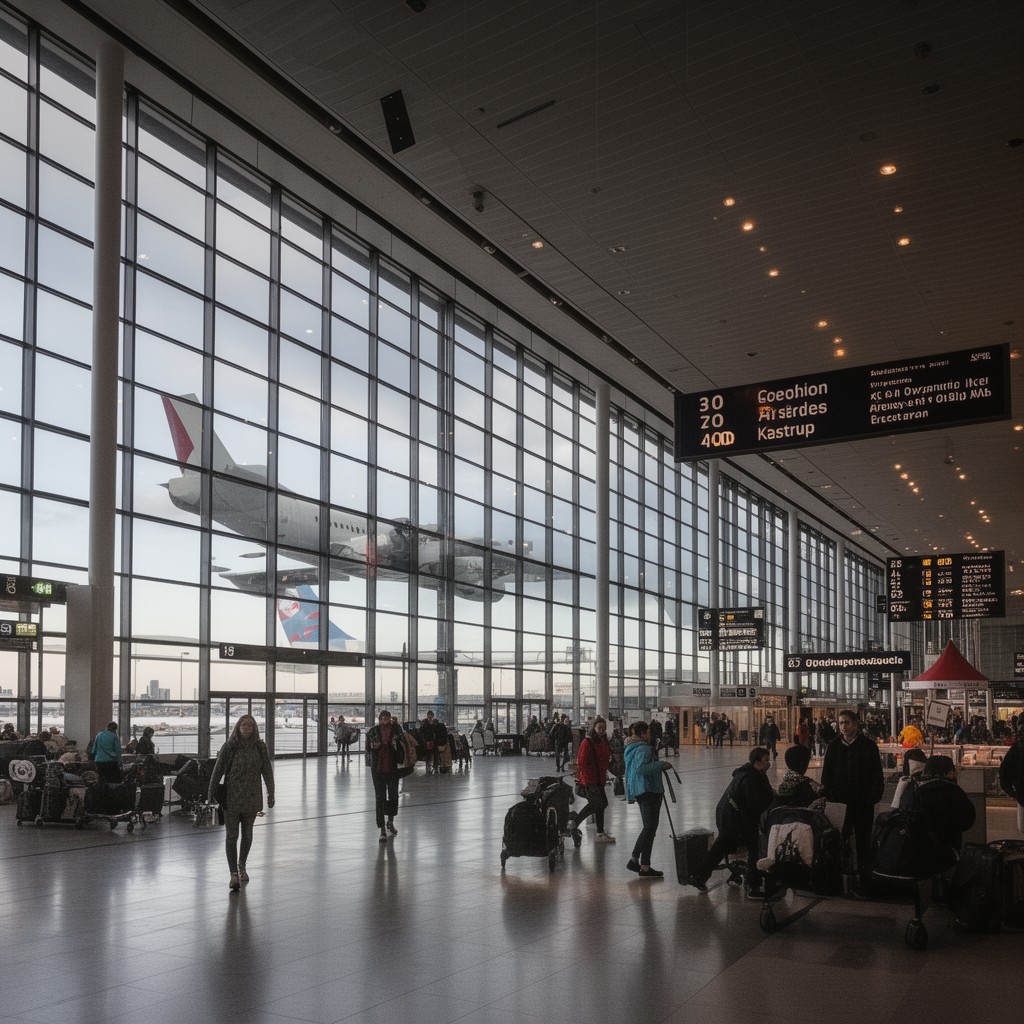 AI-generated illustration of Copenhagen Airport Kastrup