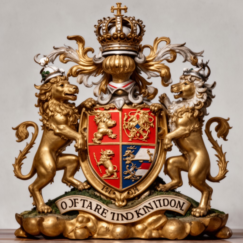 AI-generated illustration of Royal Arms of the United Kingdom used 1714–1801