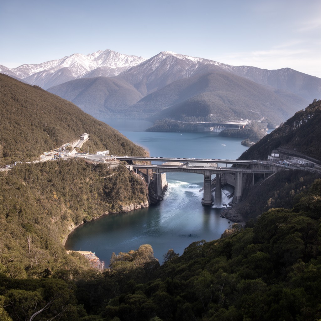 AI-generated illustration of Snowy Hydro Scheme