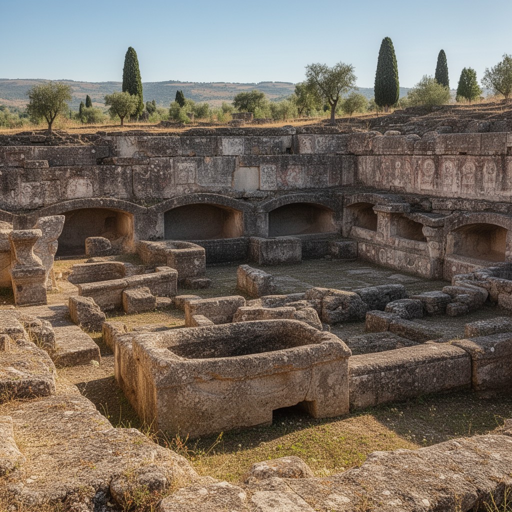 AI-generated illustration of Etruscan Necropolises of Cerveteri and Tarquinia