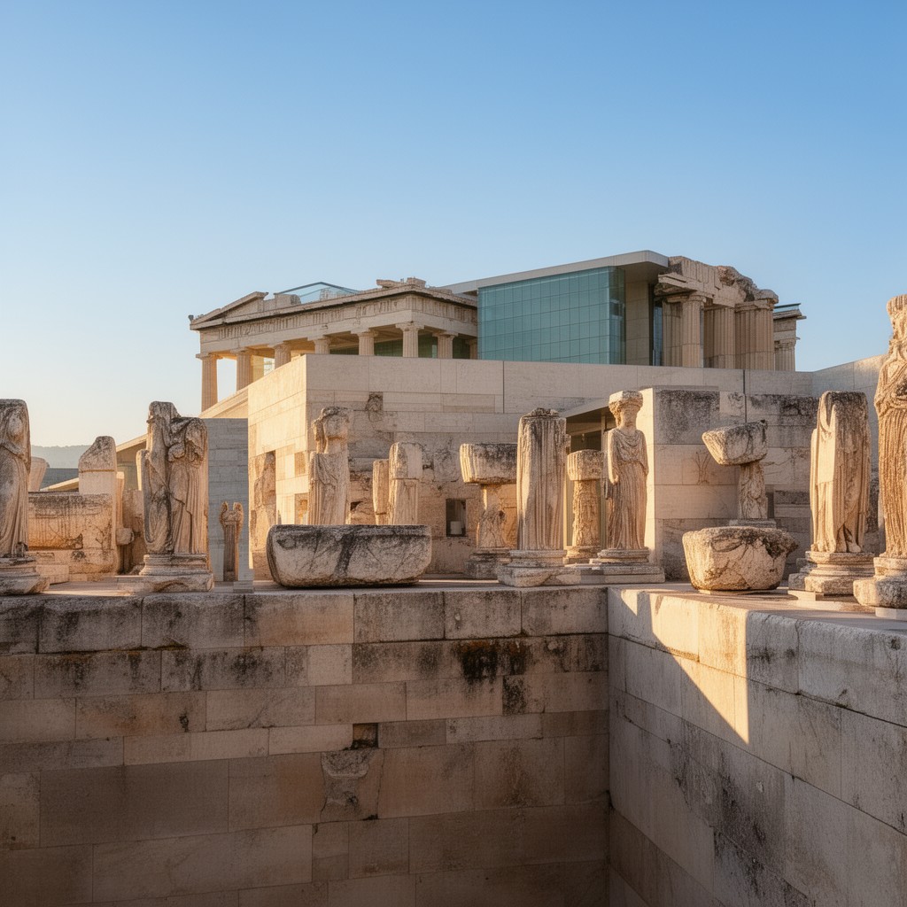 AI-generated illustration of Acropolis Museum