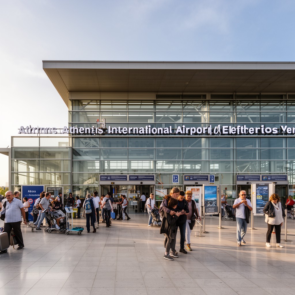 AI-generated illustration of Athens International Airport Eleftherios Venizelos