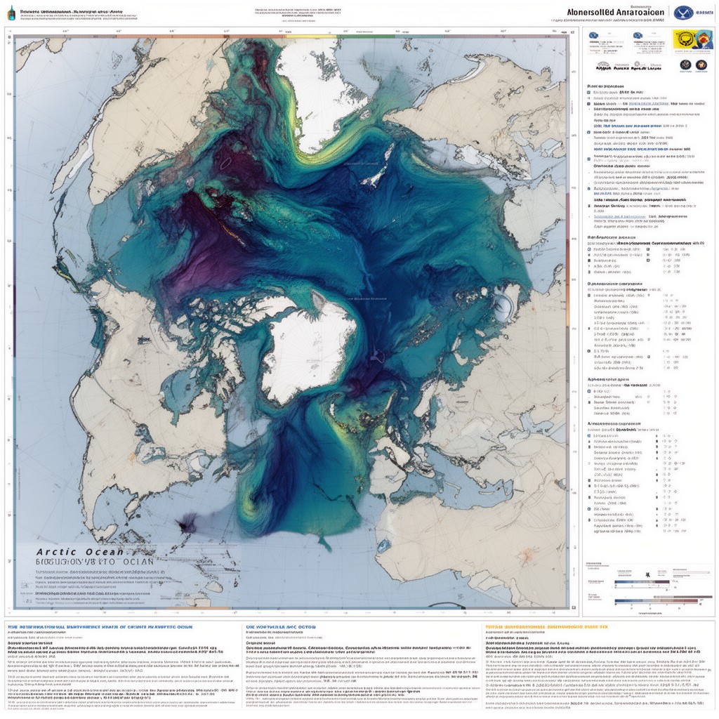 AI-generated illustration of International Bathymetric Chart of the Arctic Ocean