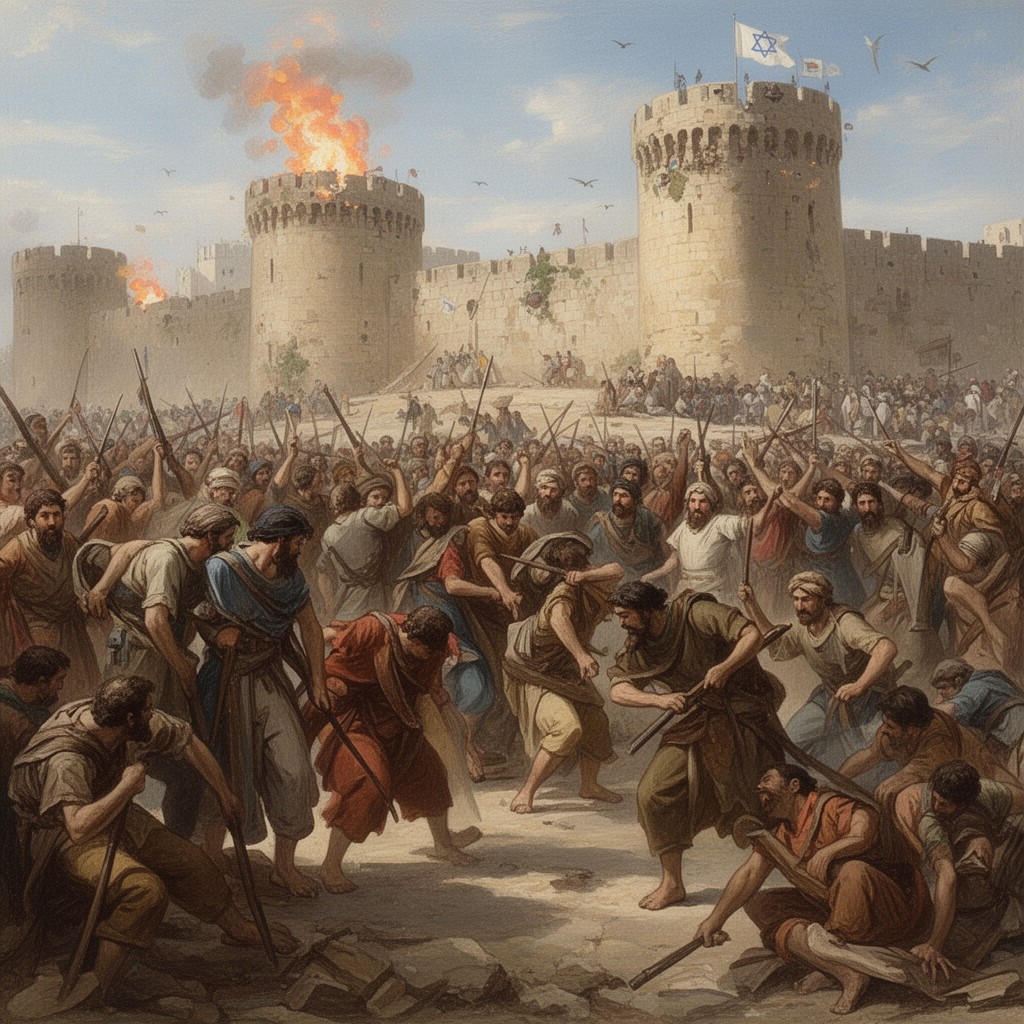AI-generated illustration of Jewish–Roman wars