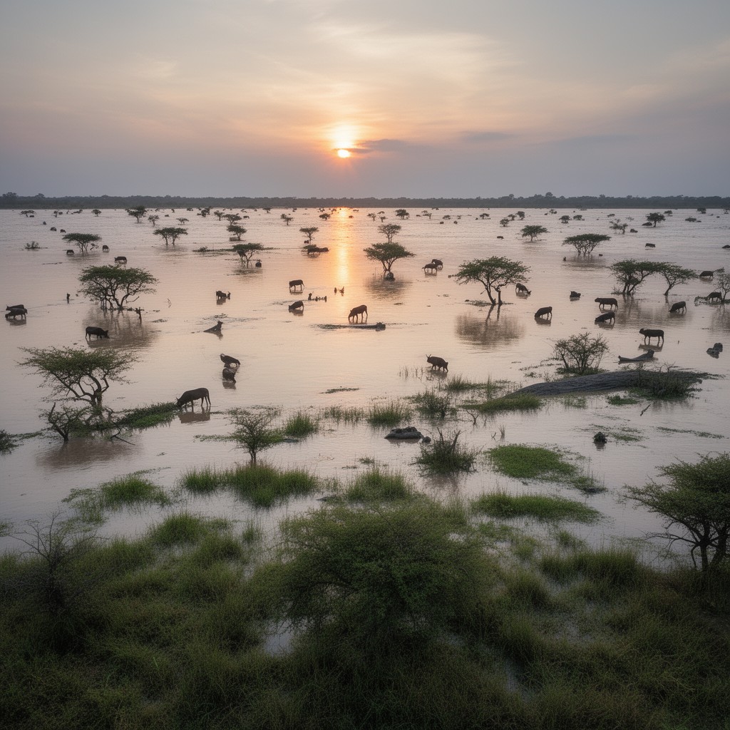 AI-generated illustration of Barotse Floodplain