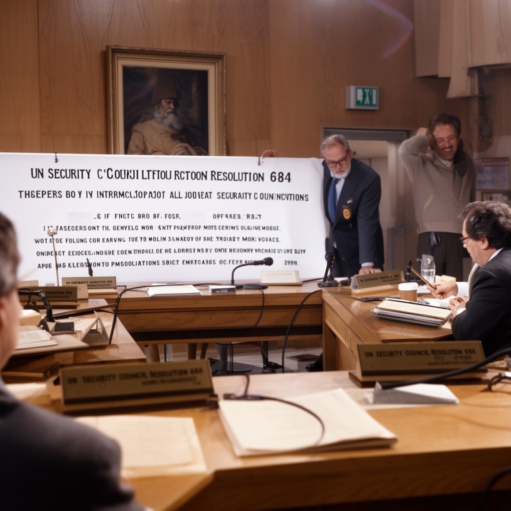 AI-generated illustration of UN Security Council Resolution 686