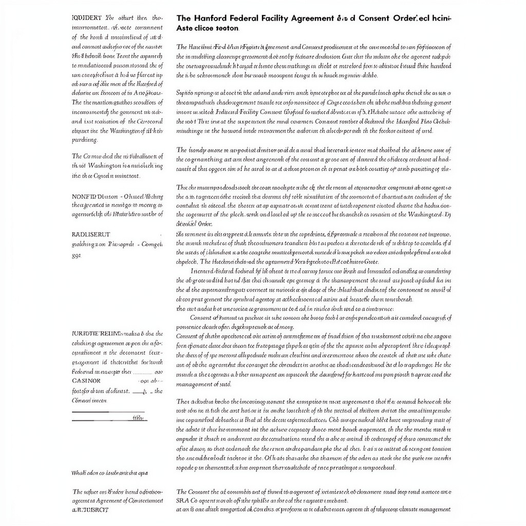 AI-generated illustration of Hanford Federal Facility Agreement and Consent Order