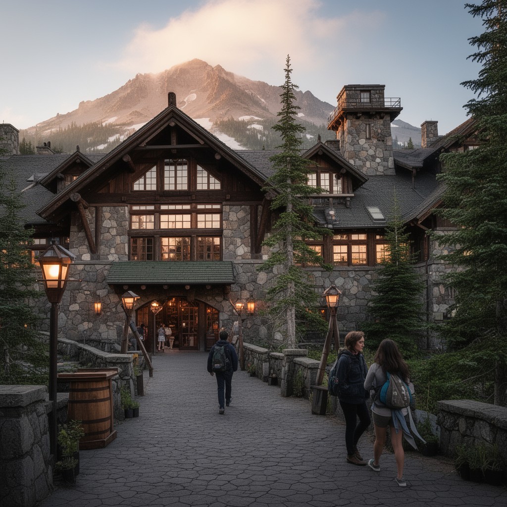 AI-generated illustration of Timberline Lodge
