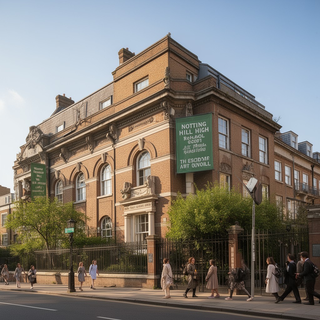 AI-generated illustration of Notting Hill High School