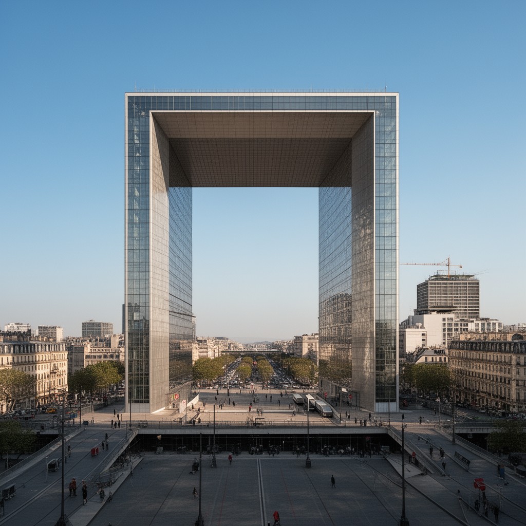 AI-generated illustration of La Défense – Grande Arche