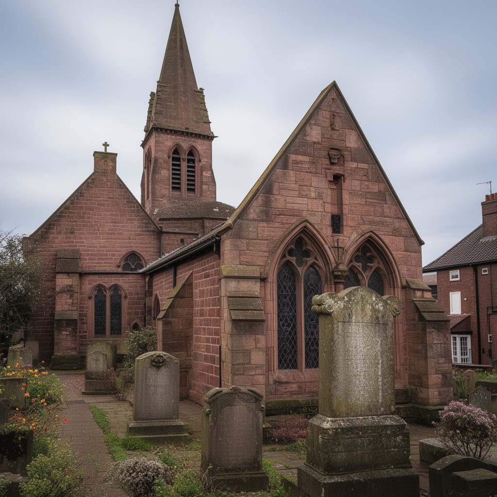 AI-generated illustration of Holy Trinity Church, Chesterfield