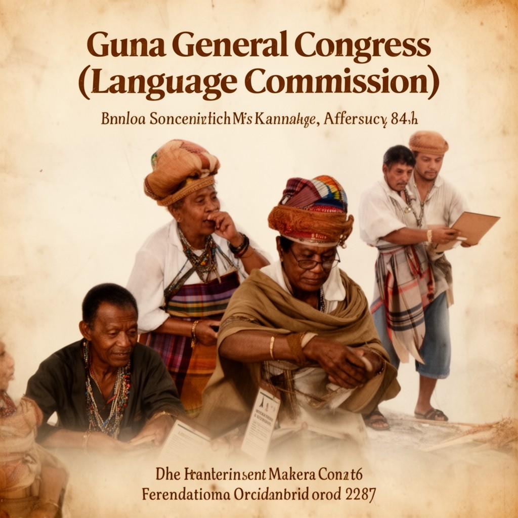 AI-generated illustration of Guna General Congress (language commission)