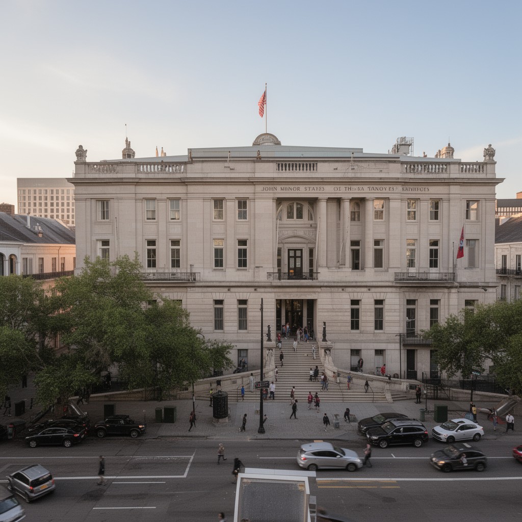 AI-generated illustration of John Minor Wisdom United States Court of Appeals Building