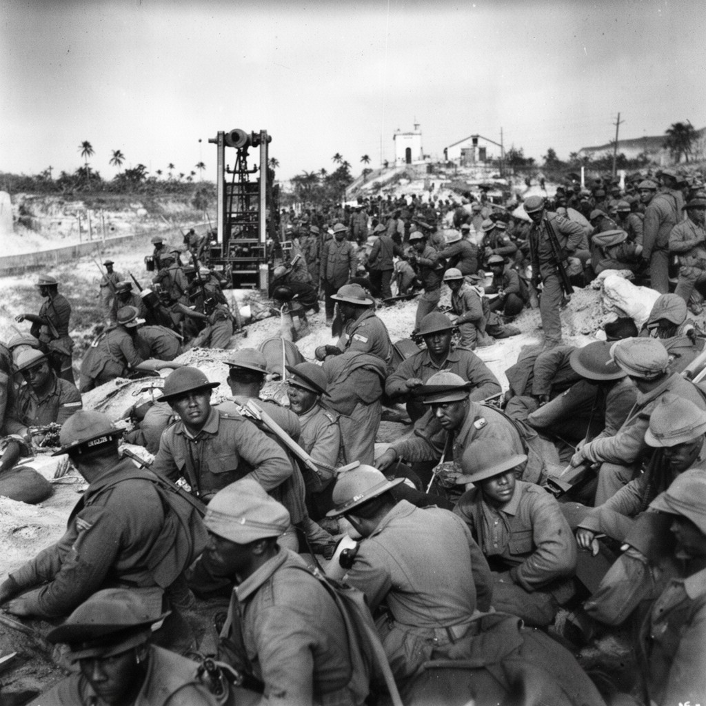 AI-generated illustration of U.S. Army forces in Cuba during the Spanish–American War