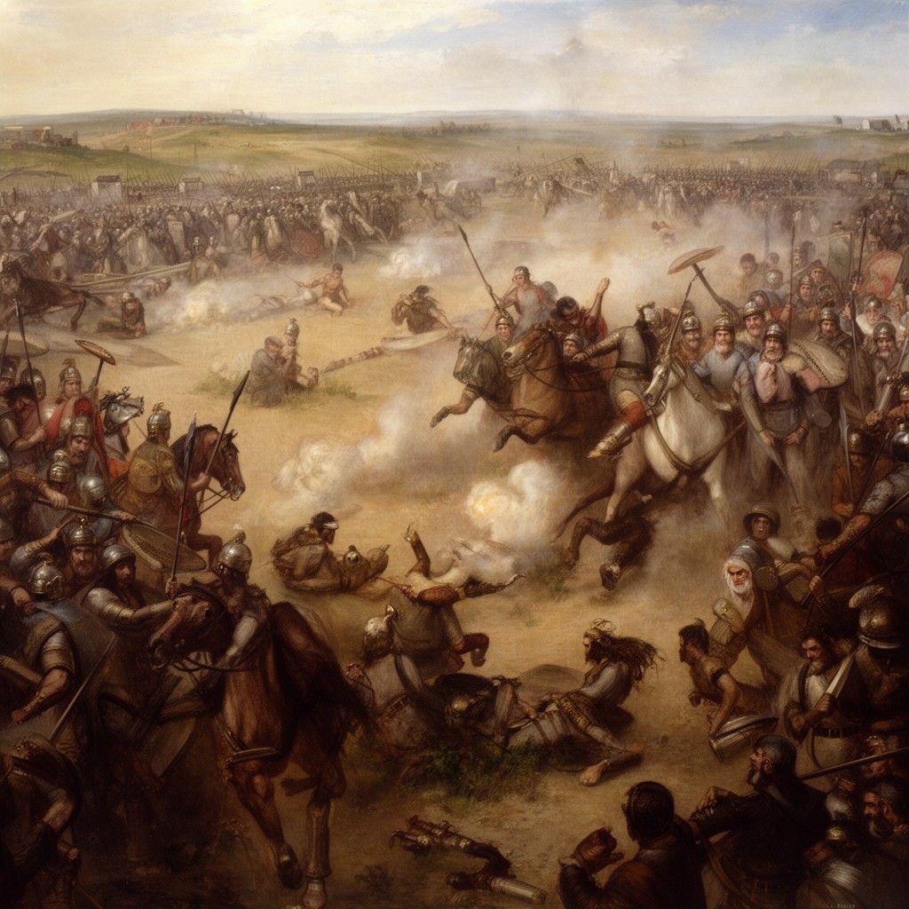 AI-generated illustration of Battle of Adrianople in 378