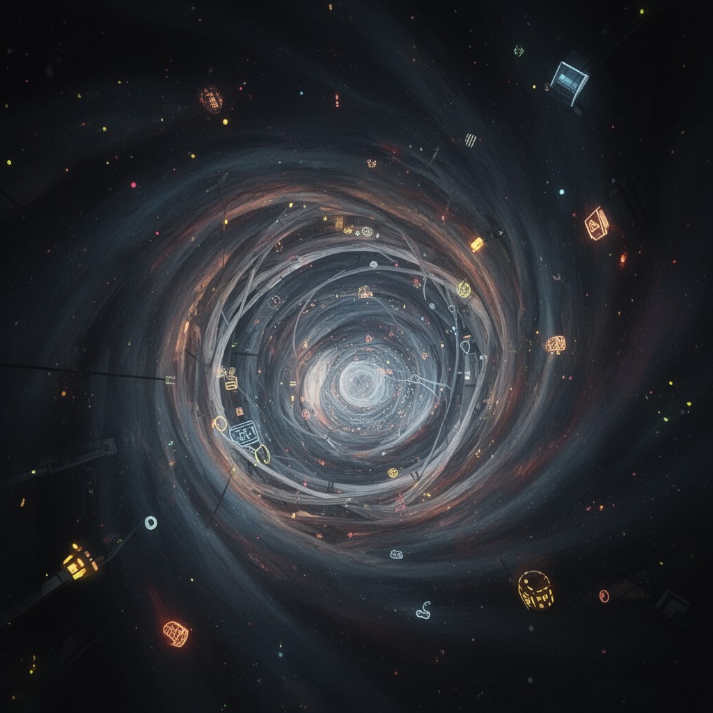 AI-generated illustration of Einstein–Rosen bridge