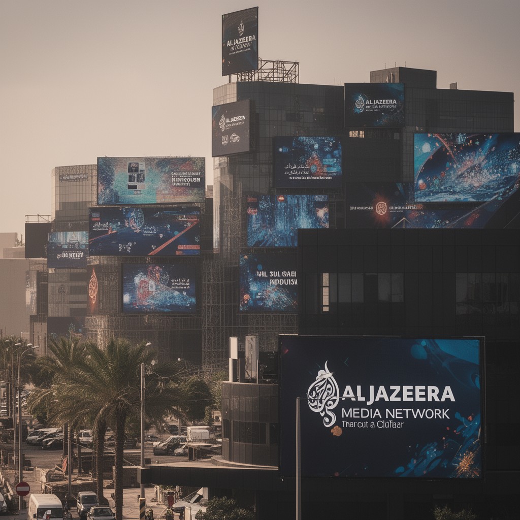 AI-generated illustration of Al Jazeera Media Network