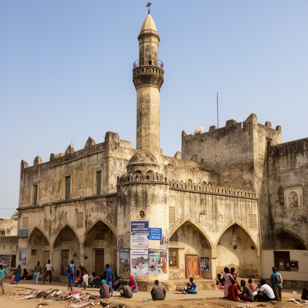 AI-generated illustration of Arba'a Rukun Mosque
