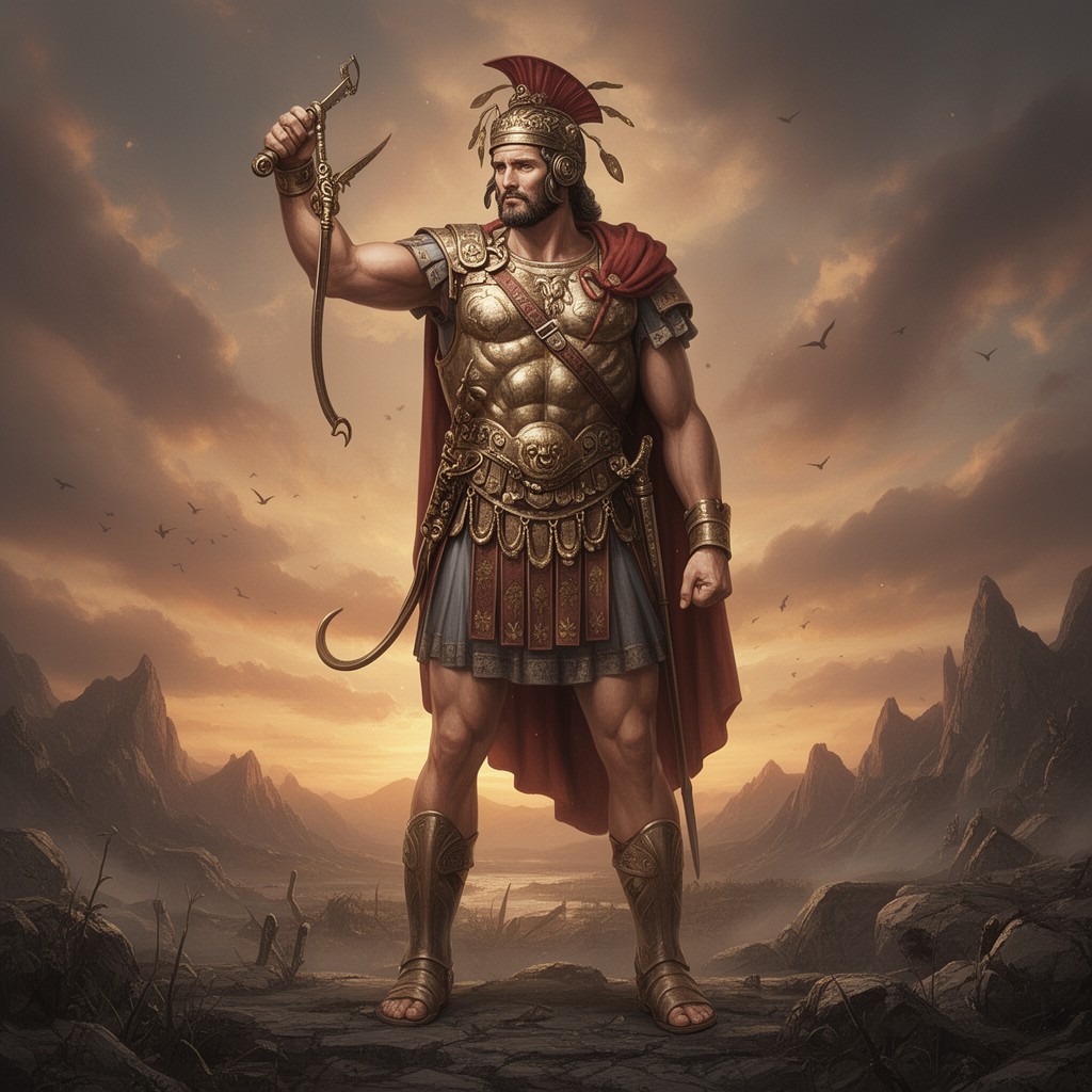 AI-generated illustration of Roman god Mars