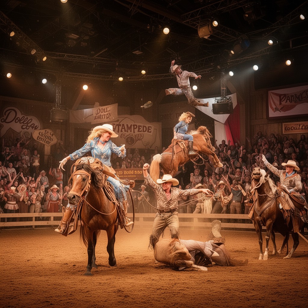 AI-generated illustration of Dolly Parton’s Stampede