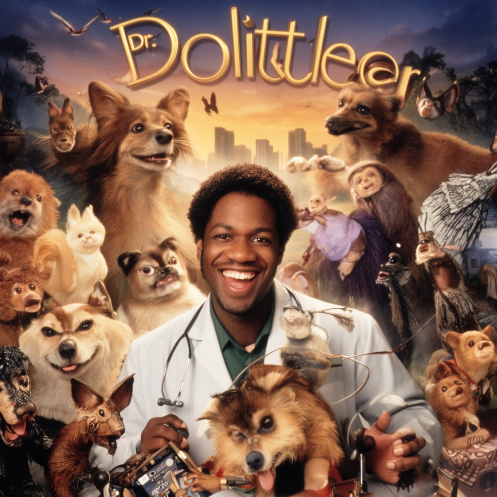 AI-generated illustration of Dr. Dolittle (1998 film)