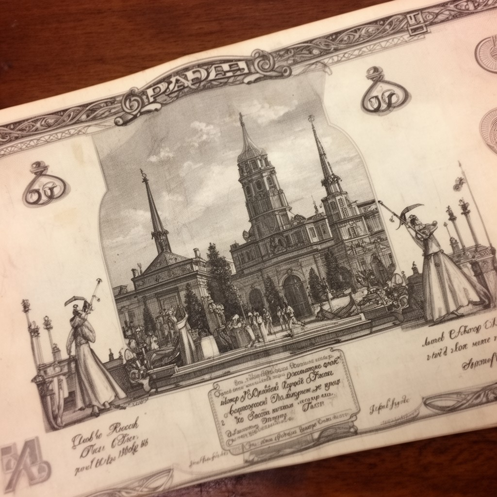 AI-generated illustration of Russian ruble (Empire)
