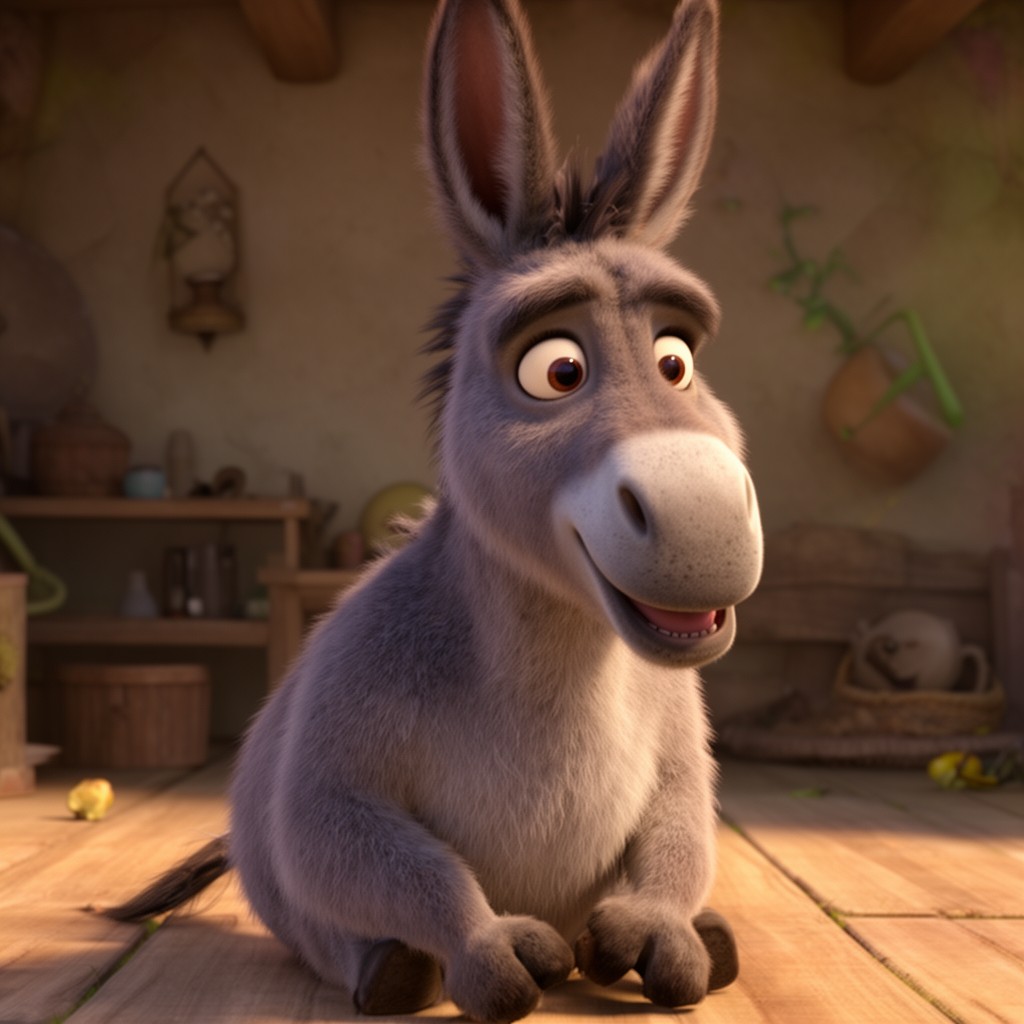 AI-generated illustration of Donkey (Shrek)