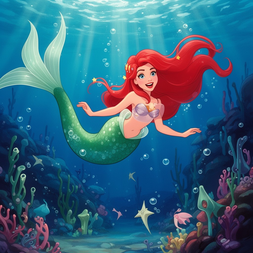 AI-generated illustration of The Little Mermaid