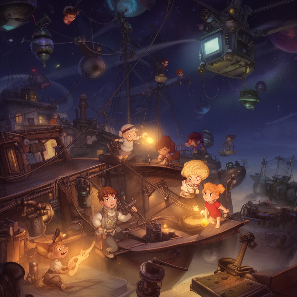 AI-generated illustration of Treasure Planet