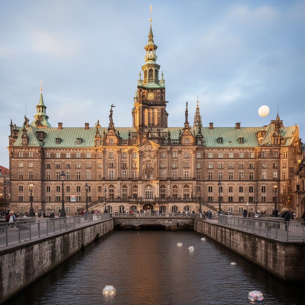 AI-generated illustration of Christiansborg Palace