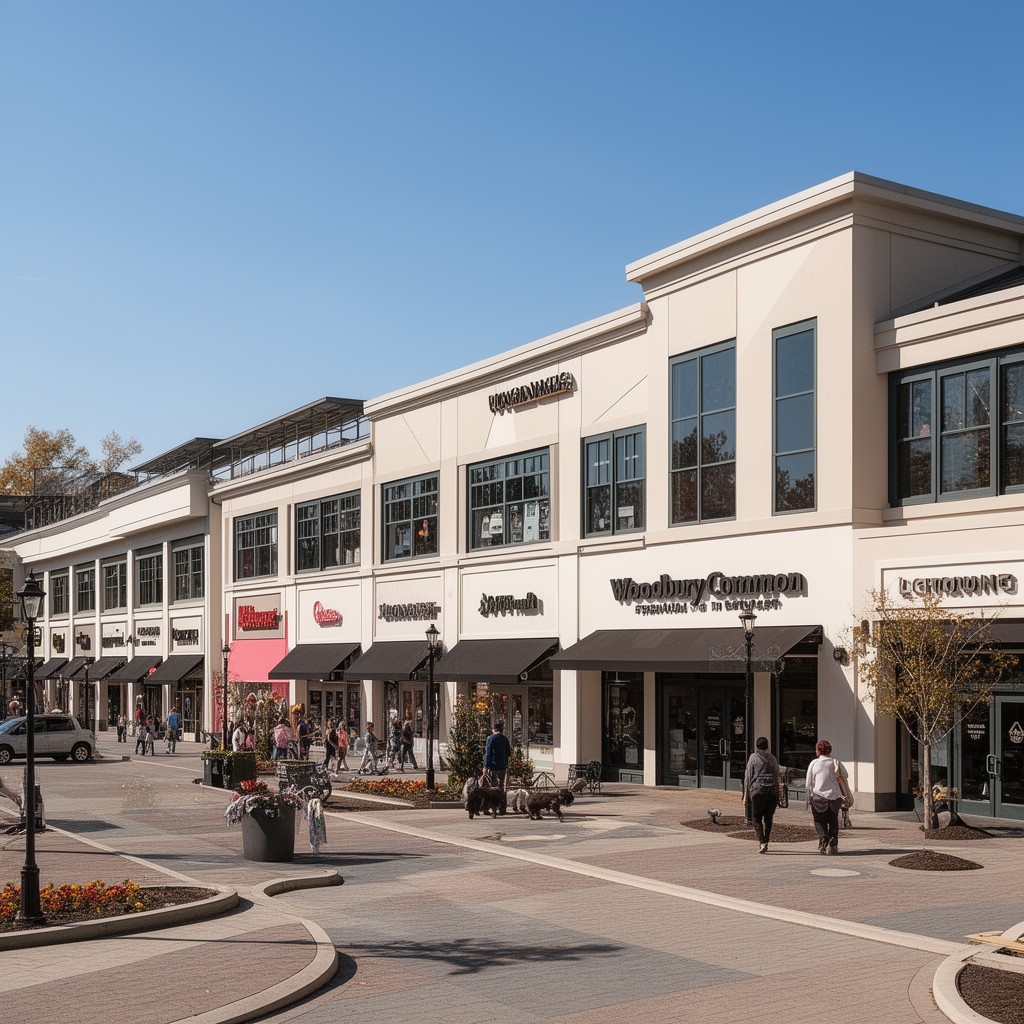 AI-generated illustration of Woodbury Common Premium Outlets