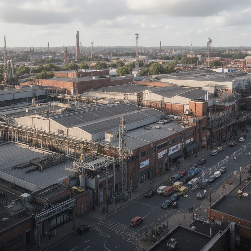AI-generated illustration of Trafford Park