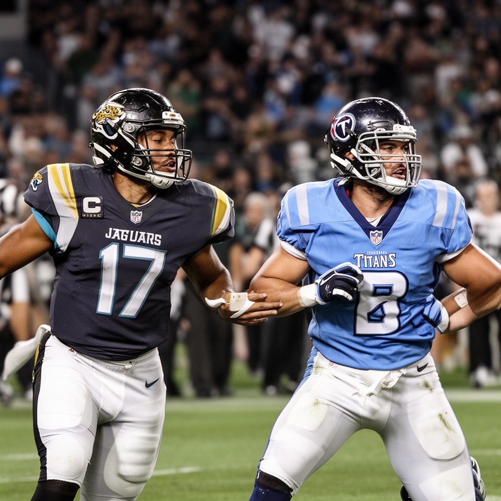AI-generated illustration of Jaguars–Titans rivalry