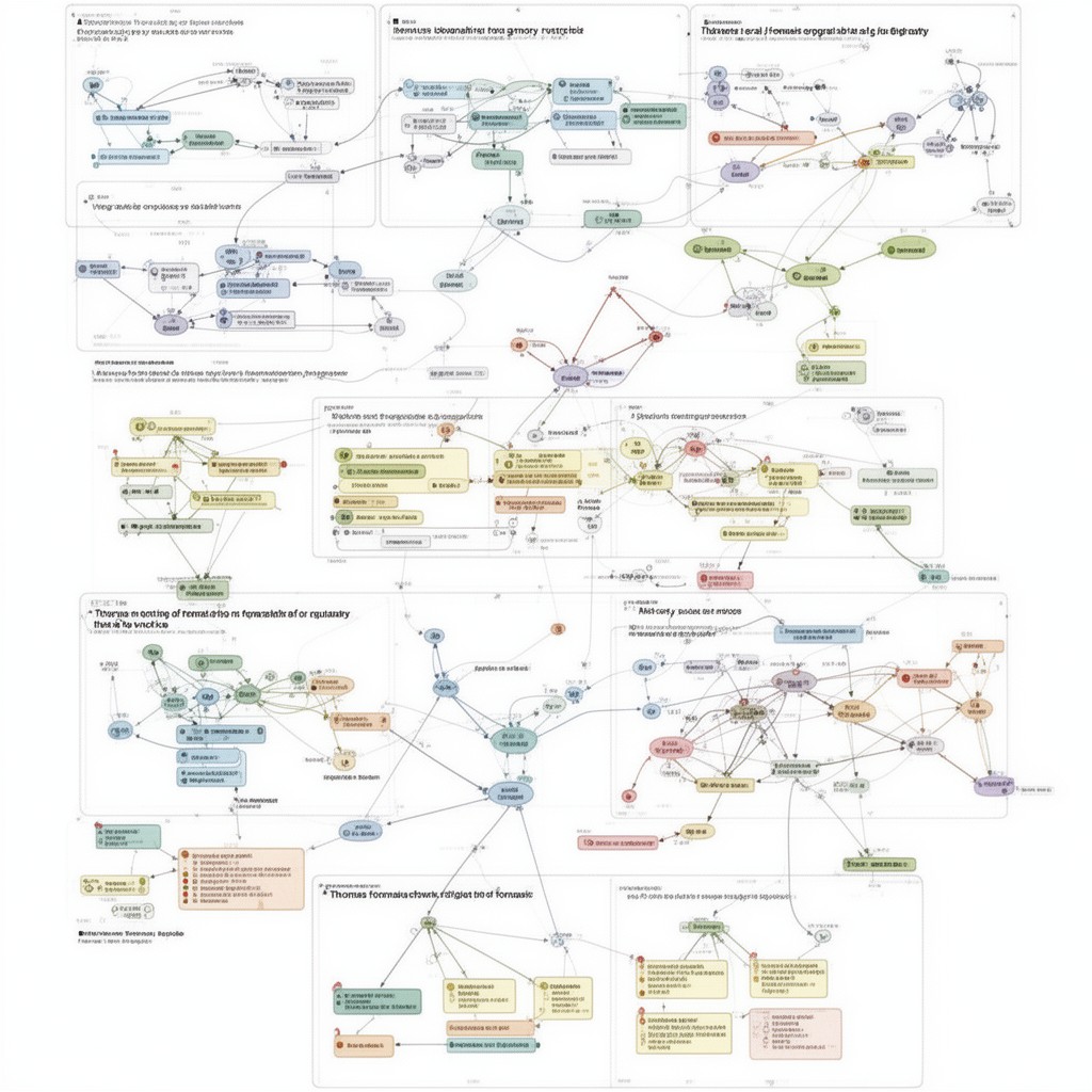 AI-generated illustration of Thomas logical formalism for regulatory networks