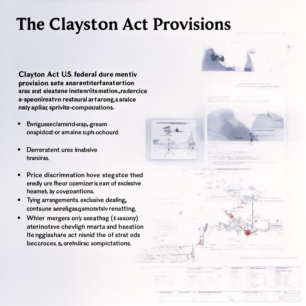 AI-generated illustration of Clayton Act provisions