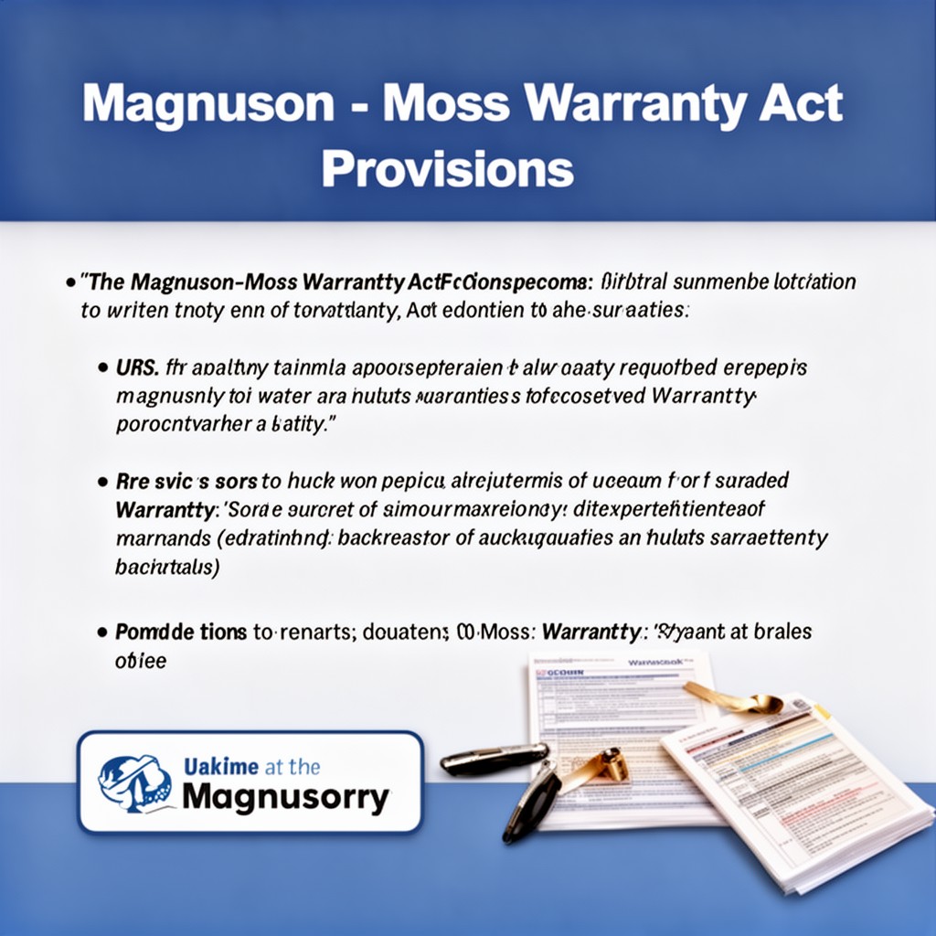 AI-generated illustration of Magnuson–Moss Warranty Act provisions