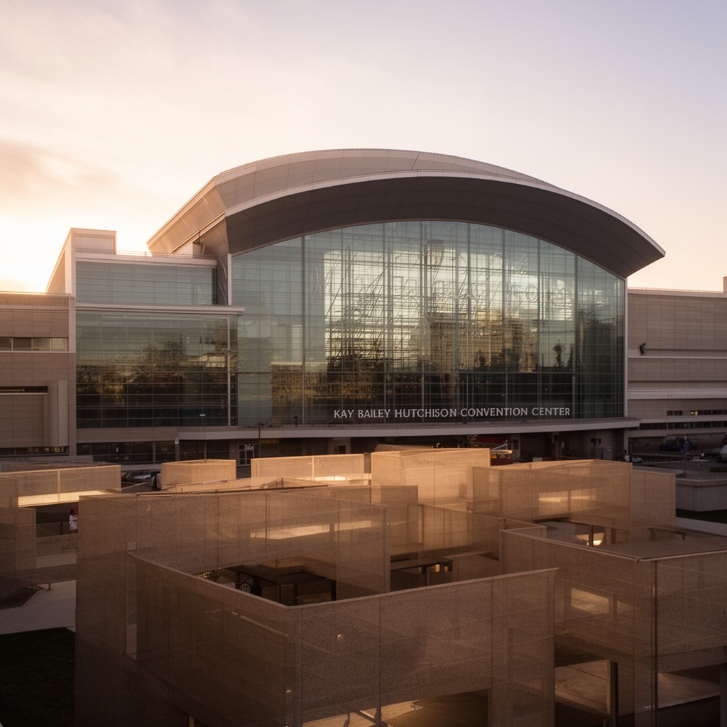 AI-generated illustration of Dallas Convention Center