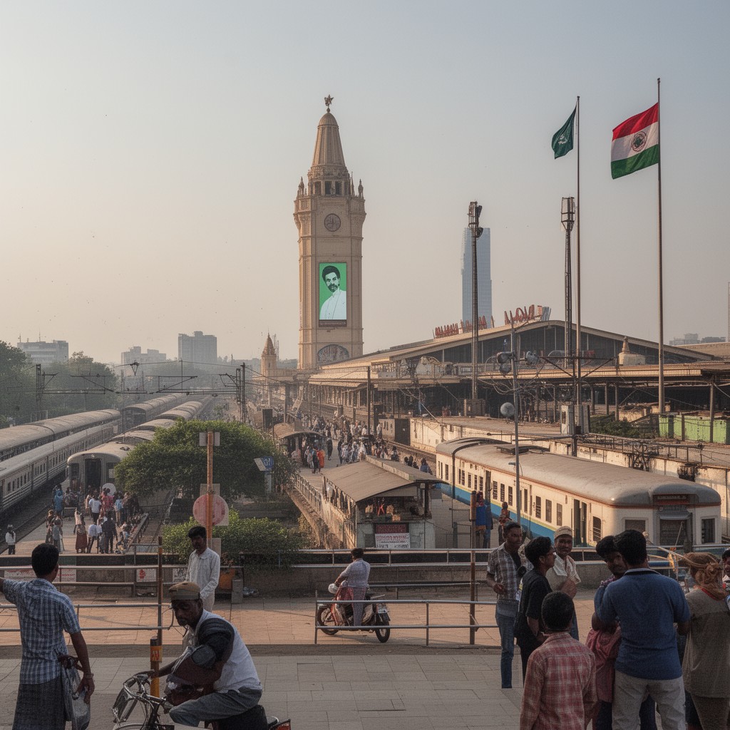 AI-generated illustration of Krantivira Sangolli Rayanna Bengaluru Station