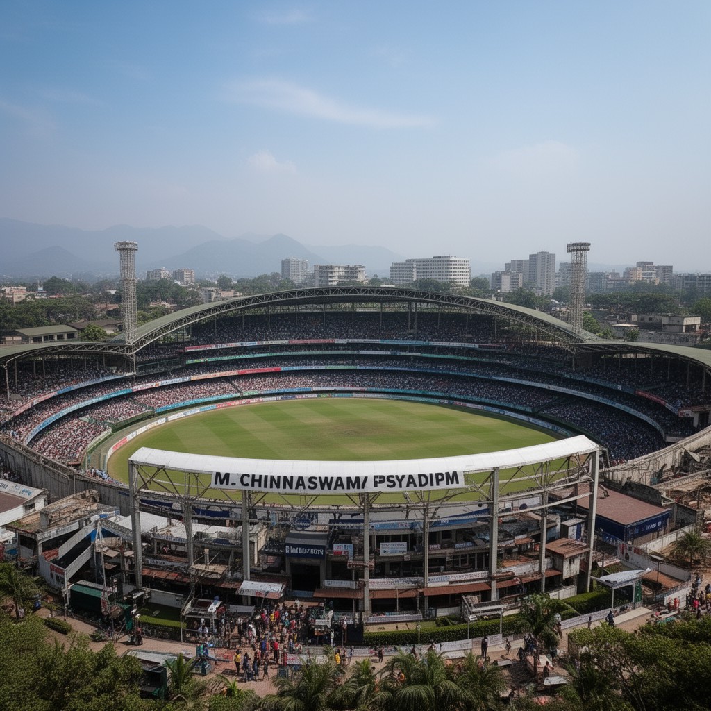 AI-generated illustration of M. Chinnaswamy Stadium
