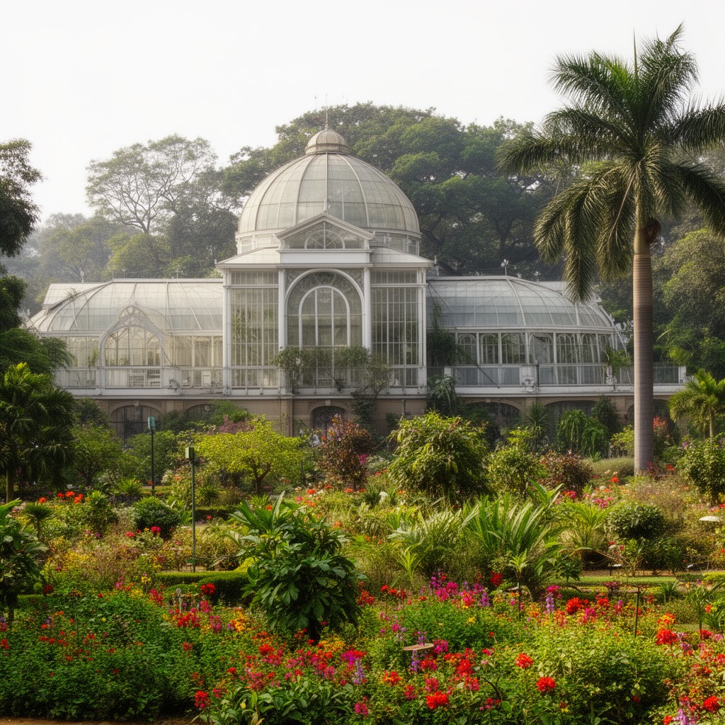 AI-generated illustration of Lalbagh Botanical Garden