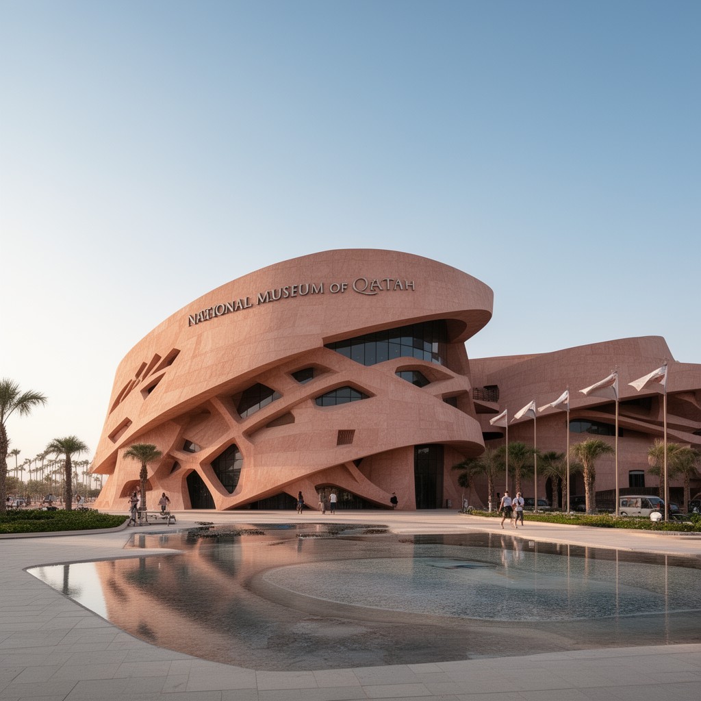 AI-generated illustration of National Museum of Qatar