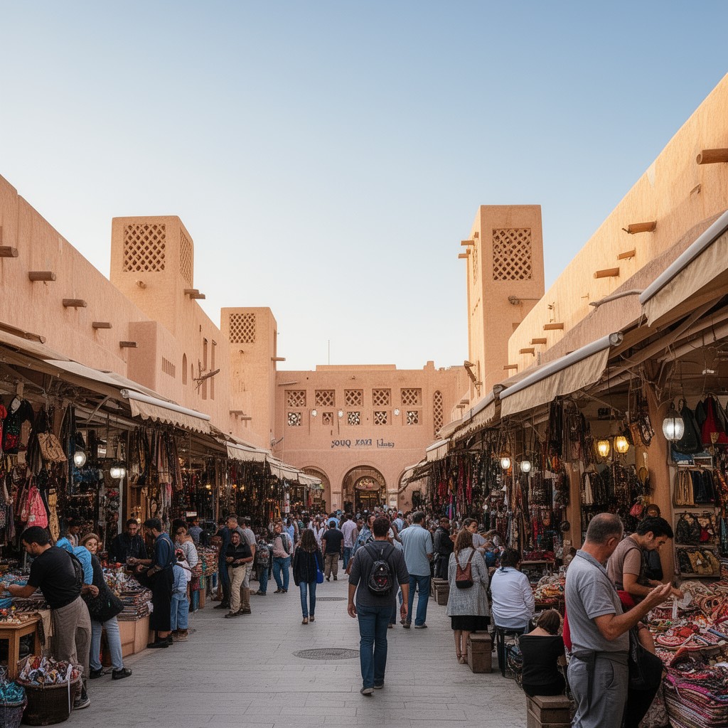 AI-generated illustration of Souq Waqif