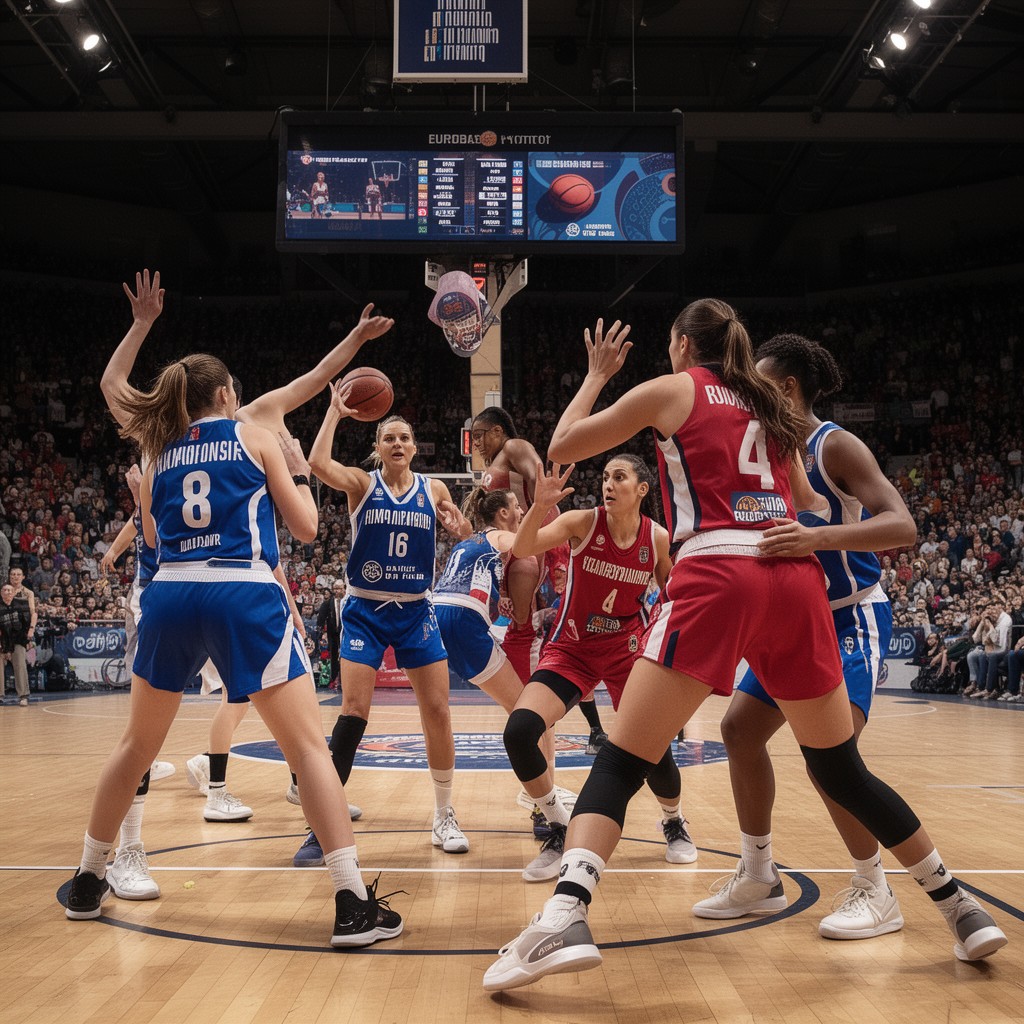 AI-generated illustration of EuroBasket Women championship