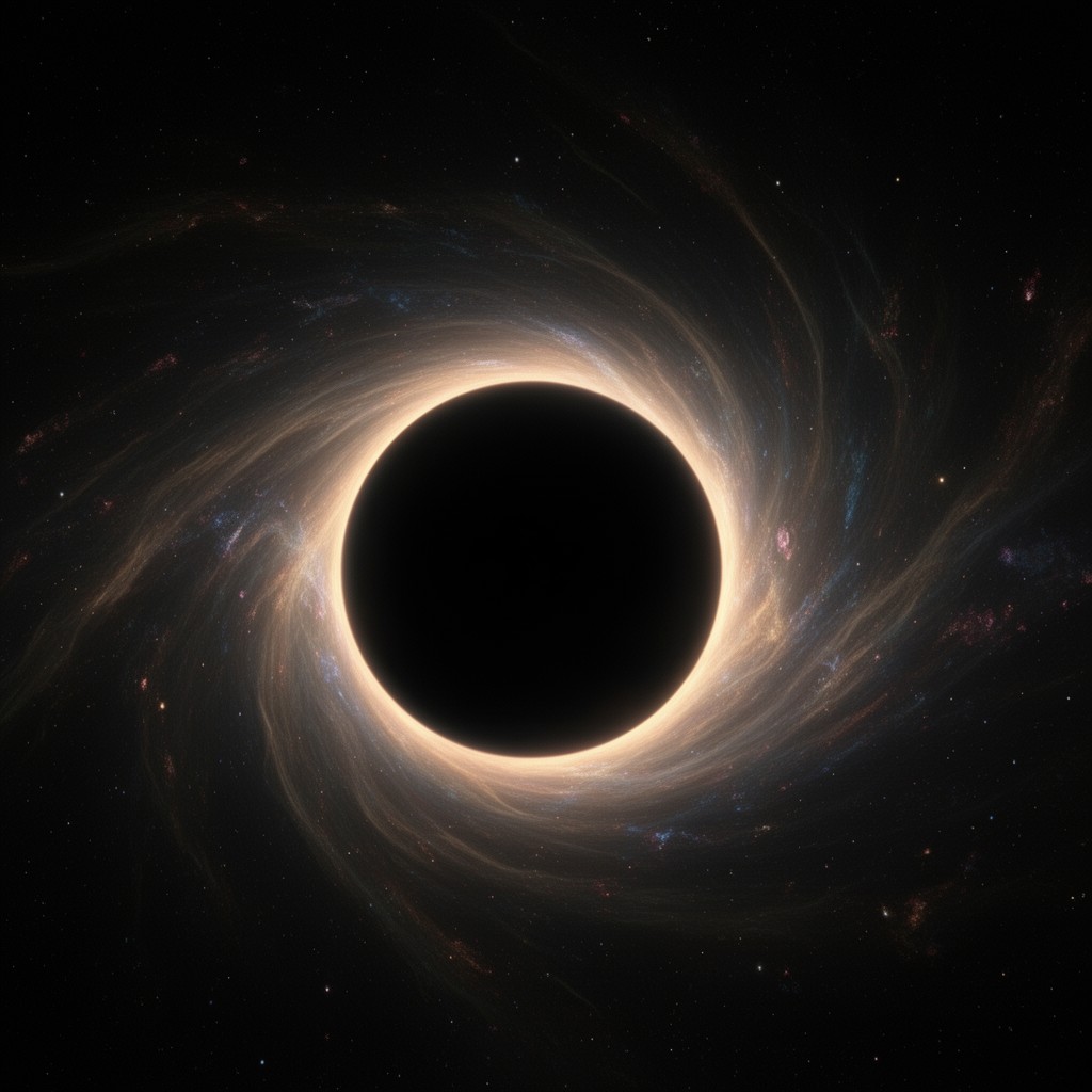 AI-generated illustration of black hole no-hair theorem
