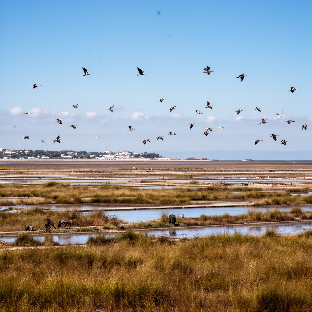 AI-generated illustration of Castro Marim Nature Reserve